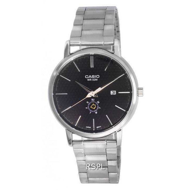 Casio Analog Stainless Steel Black Dial Quartz MTP-B125D-1A MTPB125D-1 Mens Watch