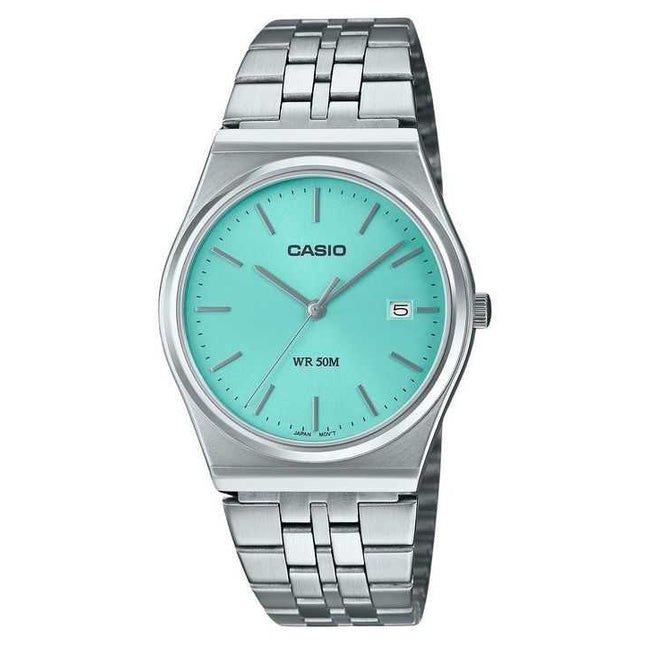 Casio Standard Stainless Steel Turquoise Dial Quartz MTP-B145D-2A1 Men's Watch