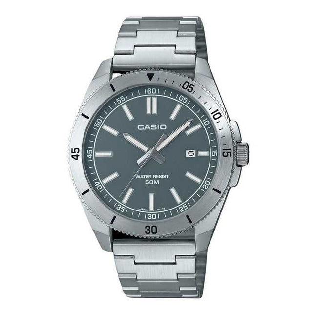 Casio Standard Analog Stainless Steel Grey Dial Quartz MTP-B155D-3EV Men's Watch