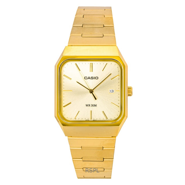 Casio Standard Analog Stainless Steel Gold Dial Quartz MTP-B185G-9AV Men's Watch