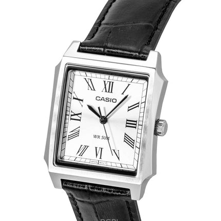 Casio Analog Leather Strap Silver Dial Quartz MTP-B190L-7BV Men's Watch