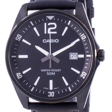 Casio Black Dial Leather Strap Quartz MTP-E170BL-1BV MTPE170BL-1BV Men's Watch