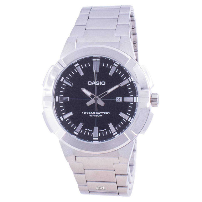 Casio Analog Black Dial Stainless Steel MTP-E172D-1A MTPE172D-1 Mens Watch
