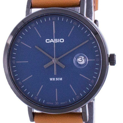 Casio Analog Blue Dial Leather Strap MTP-E175BL-2E MTPE175BL-2 Mens Watch