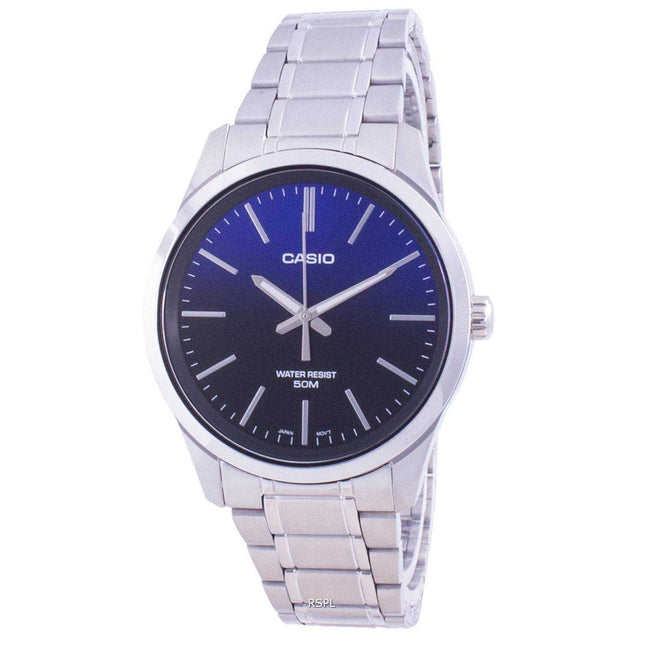 Casio Analog Blue Dial Stainless Steel Quartz MTP-E180D-2A MTPE180D-2 Mens Watch