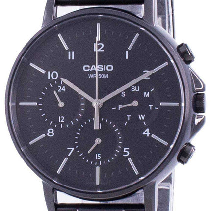Casio Multi Hands Black Dial Stainless Steel Quartz MTP-E321B-1A MTPE321B-1 Mens Watch