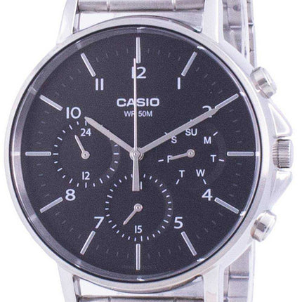 Casio Multi Hands Black Dial Stainless Steel Quartz MTP-E321D-1A MTPE321D-1 Mens Watch