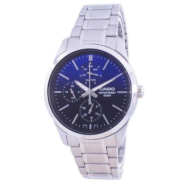 Casio Analog Blue Dial Stainless Steel Quartz MTP-E330D-2A MTPE330D-2 Mens Watch