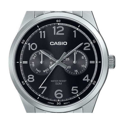 Casio Standard Analog Stainless Steel Black Dial Quartz MTP-E340D-1AV Men's Watch