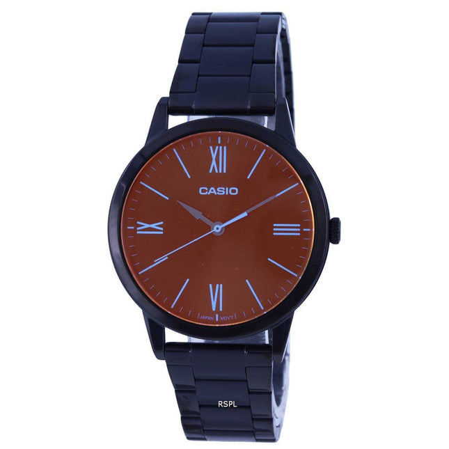 Casio Analog Stainless Steel Brown Dial Quartz MTP-E600B-1B MTPE600B-1 Mens Watch
