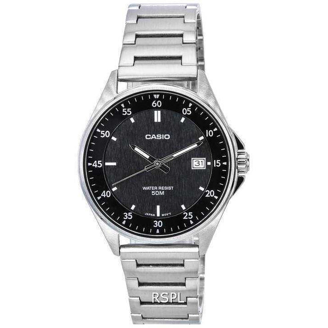 Casio Standard Analog Stainless Steel Black Dial Quartz MTP-E705D-1E Men's Watch