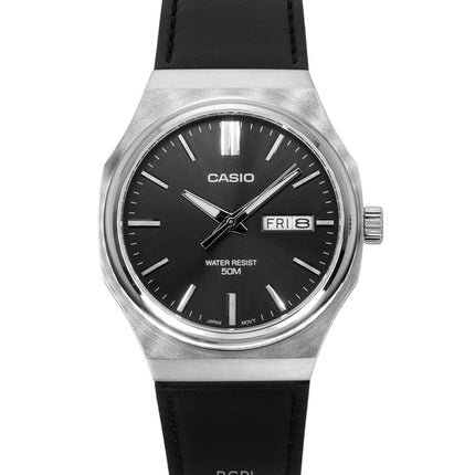 Casio Standard Analog Leather Strap Grey Dial Quartz MTP-E735L-8AV Men's Watch