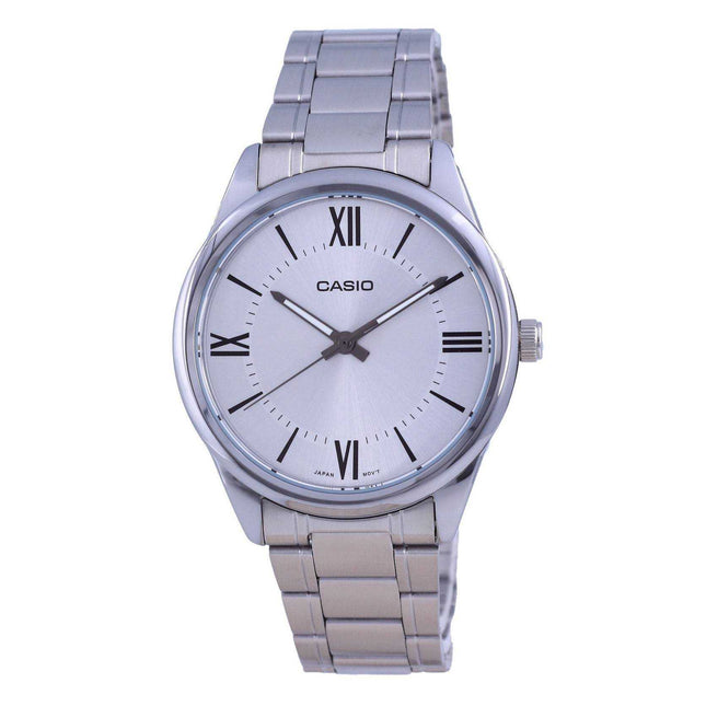 Casio Silver Dial Stainless Steel Analog Quartz MTP-V005D-7B5 MTPV005D-7 Mens Watch