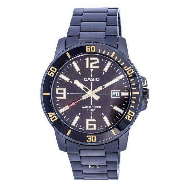 Casio Enticer Analog Black Dial Quartz MTP-VD01B-5BV MTPVD01B-5B Mens Watch