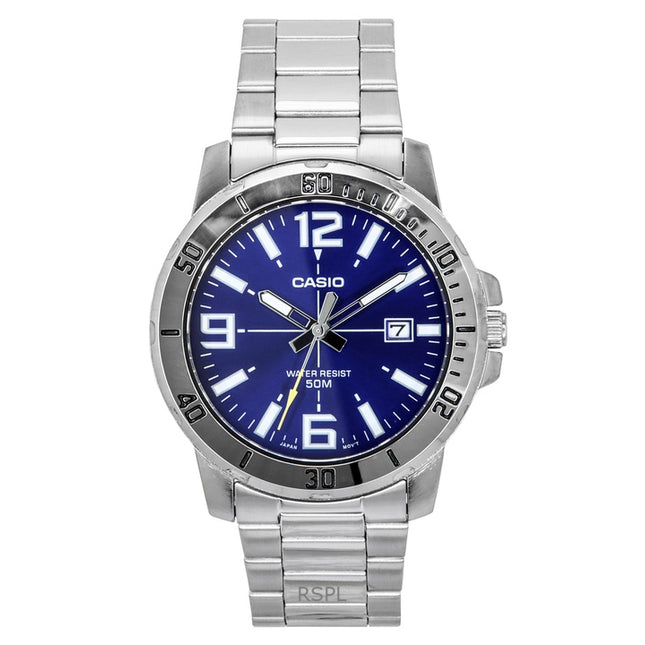 Casio Enticer Analog Stainless Steel Blue Dial Quartz MTP-VD01D-2BV Men's Watch