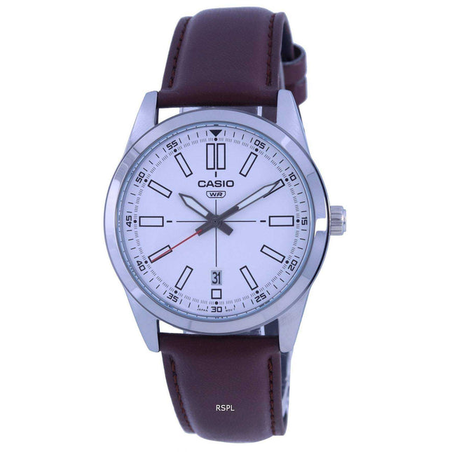Casio Analog Black Dial Leather Strap Quartz MTP-VD02L-7E MTPVD02L-7 Men's Watch