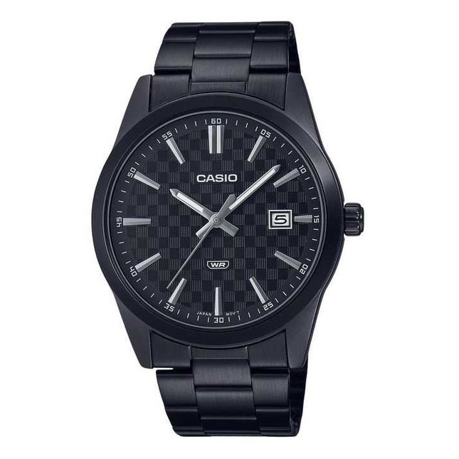 Casio Standard Analog Black Ion Plated Stainless Steel Black Dial Quartz MTP-VD03B-1A Men's Watch