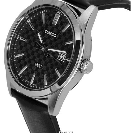 Casio Analog Leather Strap Black Dial Quartz MTP-VD03L-1A MTPVD03L-1 Men's Watch