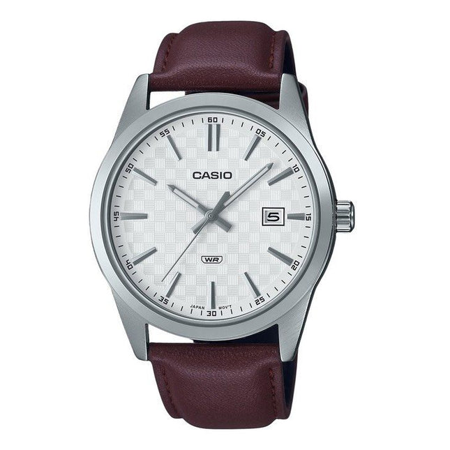 Casio Standard Analog Leather Strap White Dial Quartz MTP-VD03L-5A Mens Watch