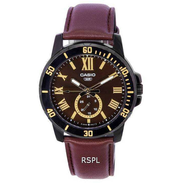 Casio Analog Brown Dial Quartz MTP-VD200BL-5B MTPVD200BL-5B Men's Watch