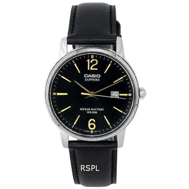 Casio Analog Leather Strap Black Dial Quartz MTS-110L-1A MTS110L-1 Men's Watch