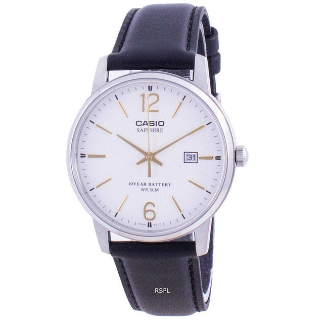 Casio White Dial Leather Strap Quartz MTS-110L-7AV MTS110L-7AV Men's Watch