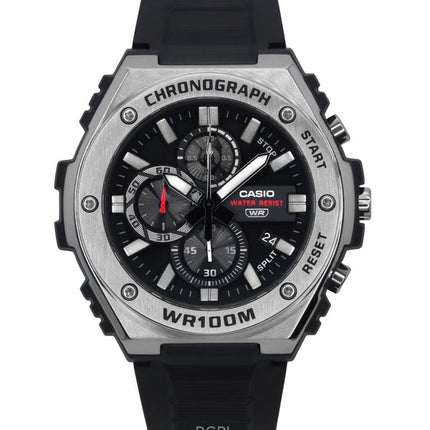 Casio Standard Analog Chronograph Resin Strap Black Dial Quartz MWA-300H-1AV 100M Men's Watch