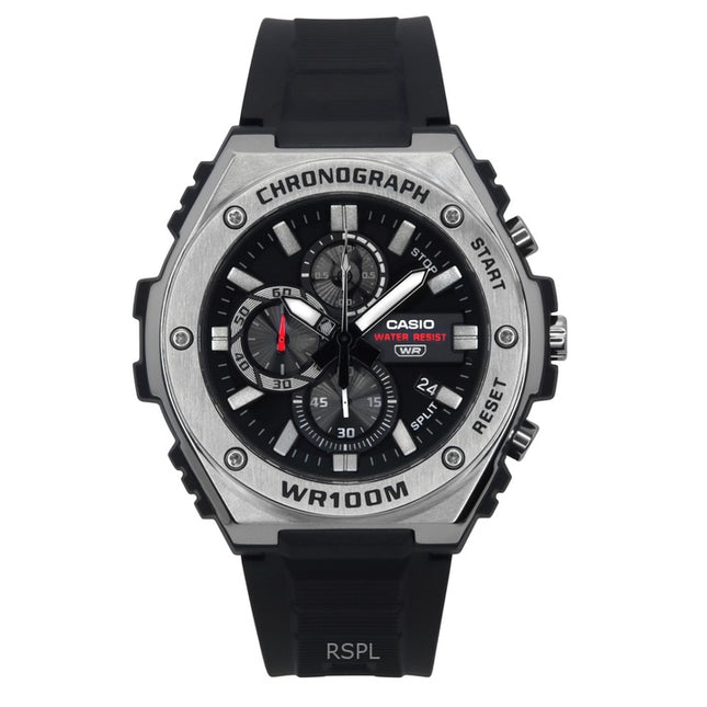 Casio Standard Analog Chronograph Resin Strap Black Dial Quartz MWA-300H-1AV 100M Men's Watch