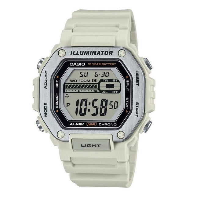 Casio Standard Digital White Resin Strap Quartz MWD-110H-8AV 100M Men's Watch