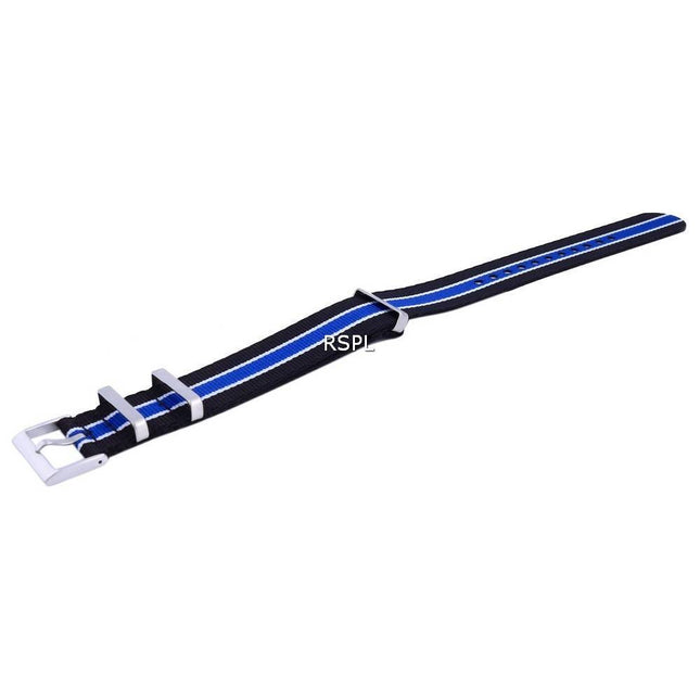 Ratio NATO36 Black And Blue Polyester 22mm Watch Strap