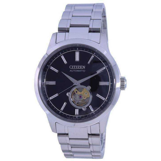 Citizen Open Heart Black Dial Stainless Steel Automatic NB4020-96E 100M Men's Watch