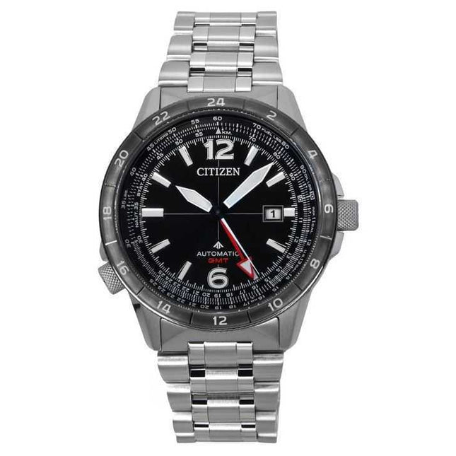 Citizen Promaster Air GMT Stainless Steel Black Dial Automatic NB6046-59E 200M Men's Pilot Watch