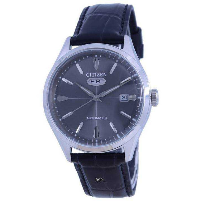 Citizen C7 Black Dial Leather Strap Automatic NH8390-20H Men's Watch