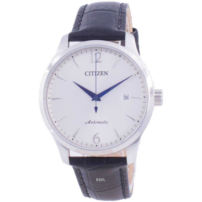 Citizen Silver Dial Calf Leather Strap Mechanical NJ0110-18A Mens Watch