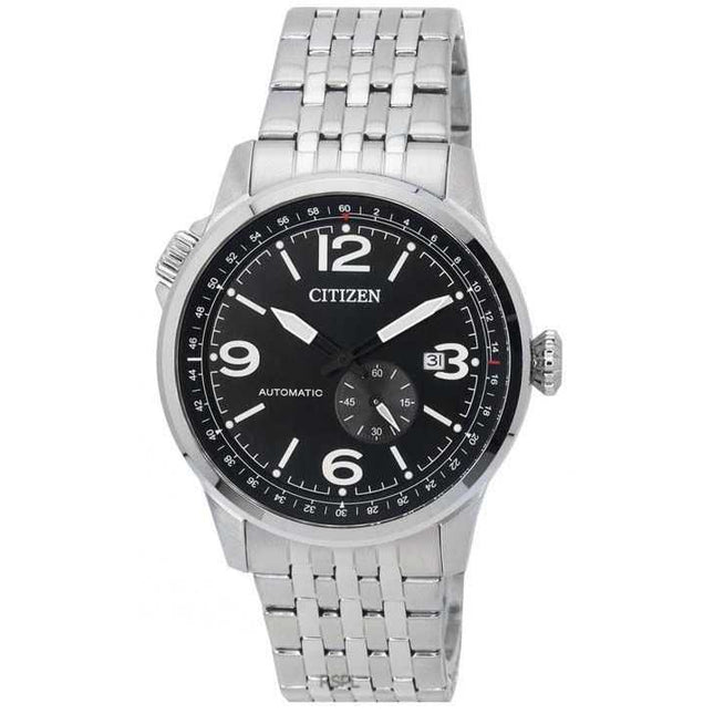 Citizen Pilot Stainless Steel Black Dial Automatic NJ0140-84E 100M Men's Watch