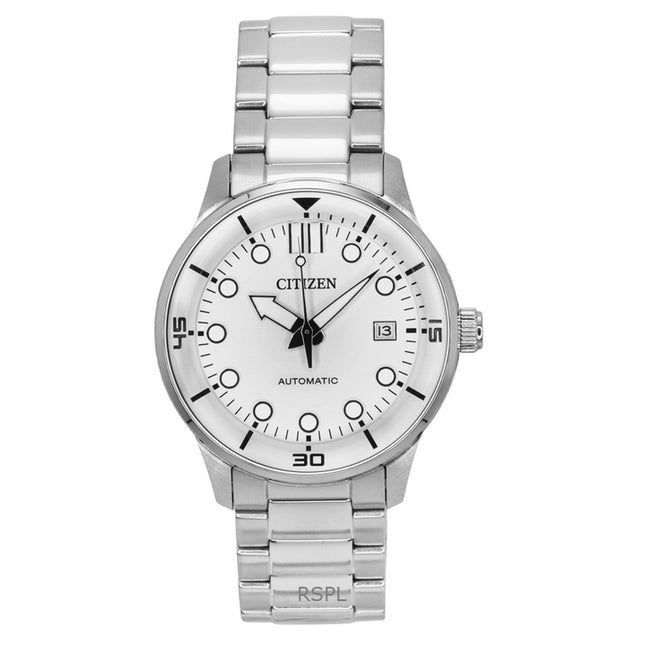 Citizen Automatic Stainless Steel White Dial NJ0191-83L 100M Men's Watch