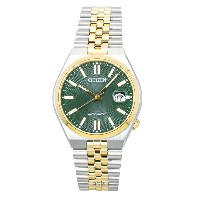 Citizen Tsuyosa 60 Two Tone Stainless Steel Green Dial Automatic NK0024-54X Men's Watch