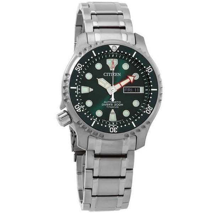 Citizen Promaster Marine Titanium Bracelet Green Dial Automatic Divers NY0100-50X 200M Mens Watch