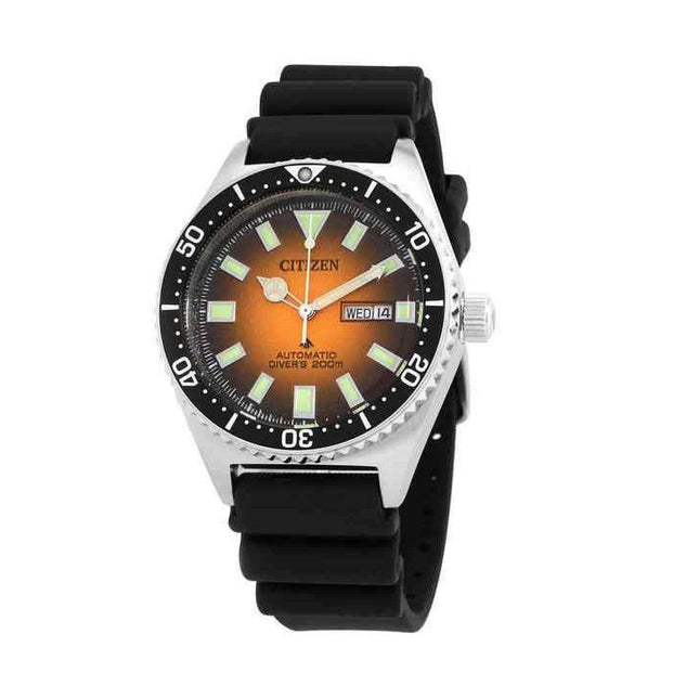 Citizen Promaster Marine Rubber Strap Orange Dial Automatic Divers NY0120-01Z 200M Mens Watch