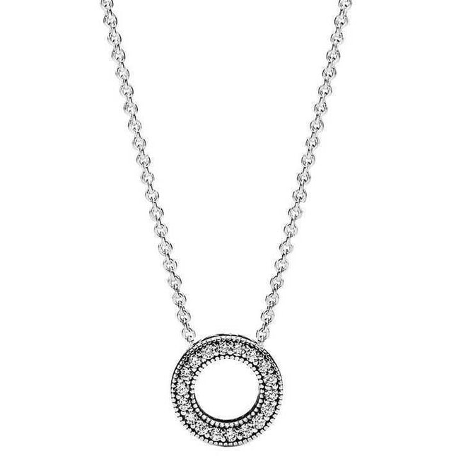 Pandora Logo Pave Circle Collier Necklace 397436CZ-45 For Women