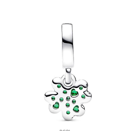 Pandora Moments Four Leaf Clover Dangle Charm With Green Crystals P-792751C01 For Women