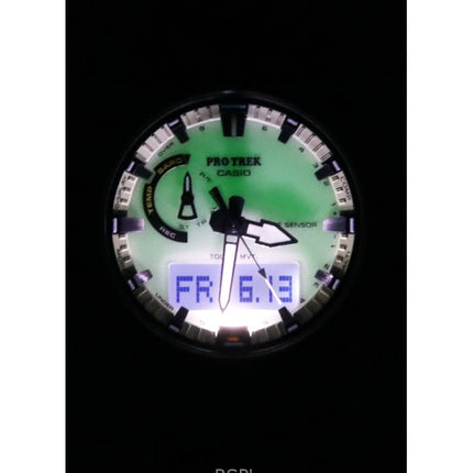 Casio Pro Trek Analog Digital Bio-Based Resin Strap White Dial Solar PRW-61LD-3 100M Men's Watch