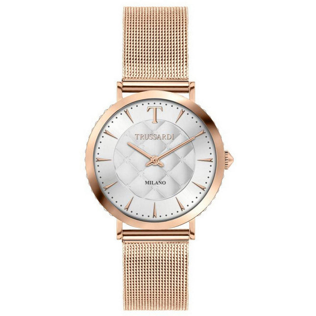 Trussardi T-Motif Crystal Accents White Dial Quartz R2453140503 Women's Watch