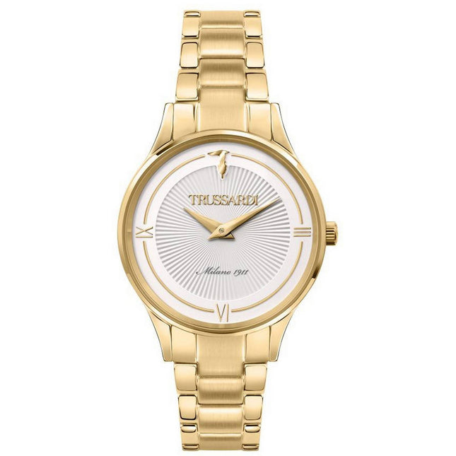 Trussardi Gold Edition White Dial Gold Tone Stainless Steel Quartz R2453149503 Men's Watch