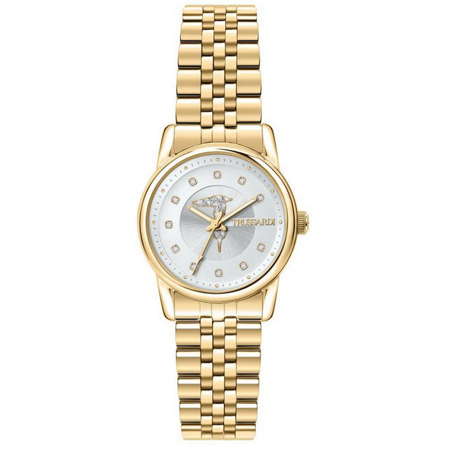 Trussardi T-Joy Crystal Accents Gold Tone Stainless Steel Quartz R2453150501 Women's Watch