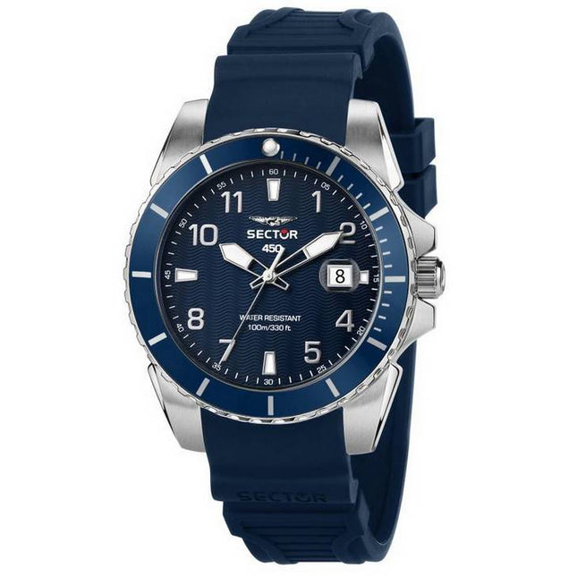 Sector 450 Blue Sunray Dial Silicon Strap Quartz R3251276003 100M Men's Watch