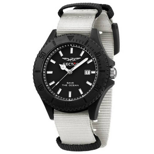 Sector Save The Ocean Black Sunray Dial Quartz R3251539003 Men's Watch