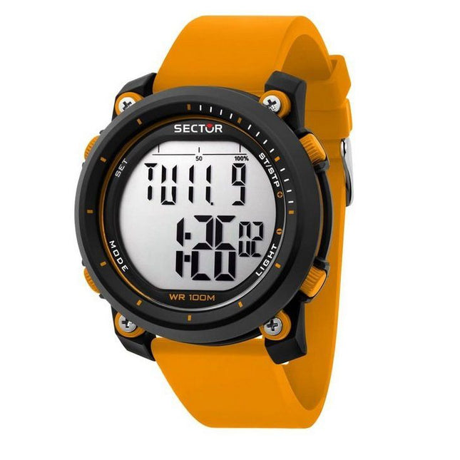 Sector EX-38 Digital Orange Plastic Strap Quartz R3251546001 100M Mens Watch