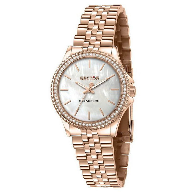 Sector 230 Just Time Rose Gold Stainless Steel Mother of Pearl Dial Quartz R3253161537 100M Womens Watch
