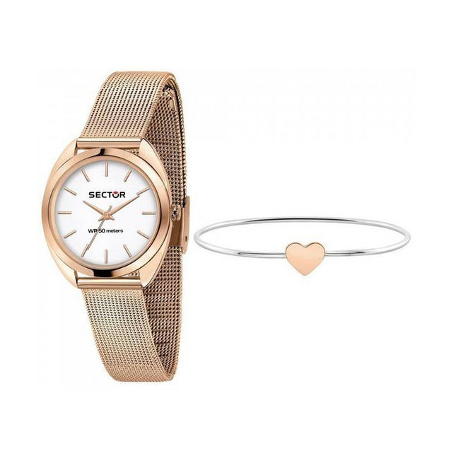 Sector 955 White Matt Dial Rose Gold Tone Stainless Steel Quartz R3253518515 Women's Watch